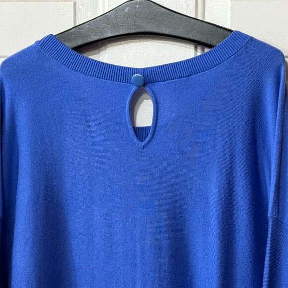 NWT Talbots Sz 3X Women's Sweater Tunic 3/4 Sleeve Blue Berry Cotton/Cashmere - Picture 7 of 12